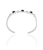 Midnight blue in silver water lily bracelet