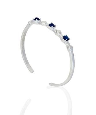 Midnight blue in silver water lily bracelet 2