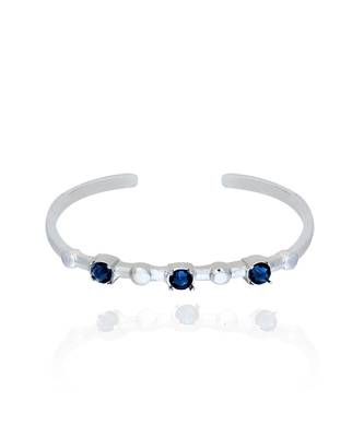 Midnight blue in silver water lily bracelet 3