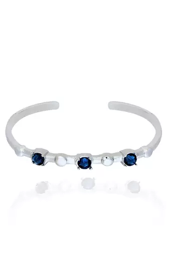 Midnight blue in silver water lily bracelet