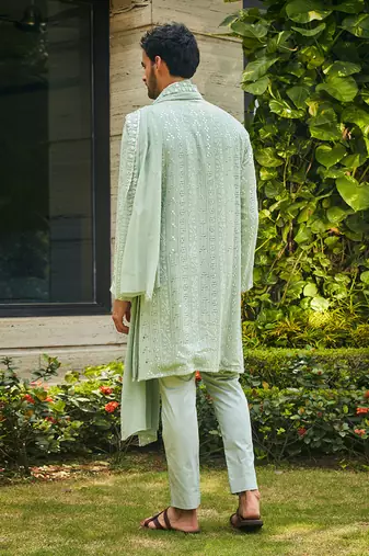 Pastel green devagya chikankari kurta set