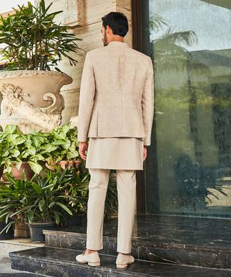 Ivory arit chikankari open jacket set 3