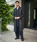 Black vyom chikankari kurta set