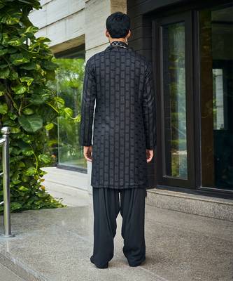 Black vyom chikankari kurta set 3