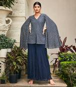 Navy blue ednita mirror work tunic set