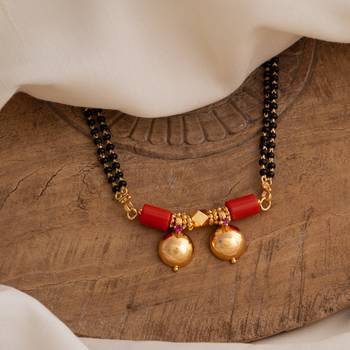  black beads double line mangalsutra 30" one gram gold 1