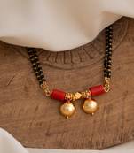  black beads double line mangalsutra 30" one gram gold