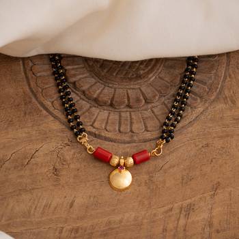  black beads double line mangalsutra 30" one gram gold 1