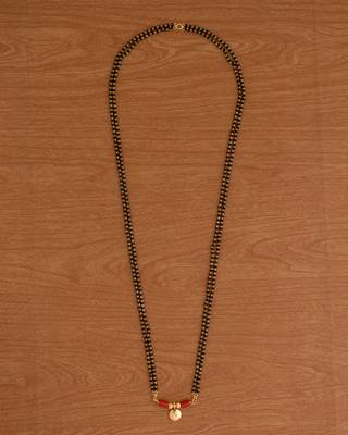  black beads double line mangalsutra 30" one gram gold 2