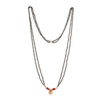  black beads double line mangalsutra 30" one gram gold 3