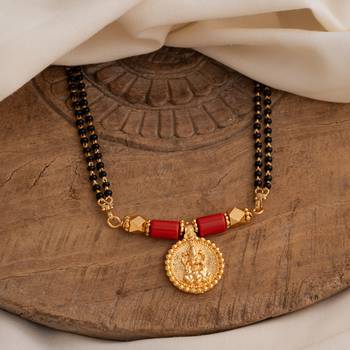  black beads double line mangalsutra 30" one gram gold 1