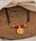  black beads double line mangalsutra 30" one gram gold