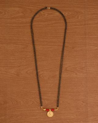  black beads double line mangalsutra 30" one gram gold 2