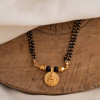  black beads double line mangalsutra 30" one gram gold 1