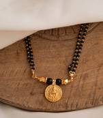  black beads double line mangalsutra 30" one gram gold