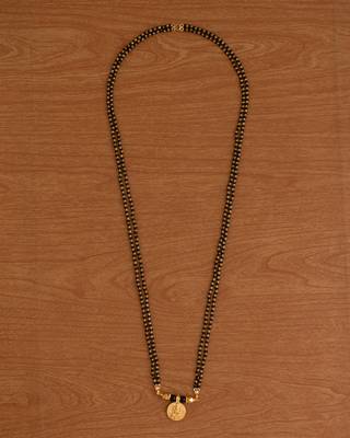  black beads double line mangalsutra 30" one gram gold 2