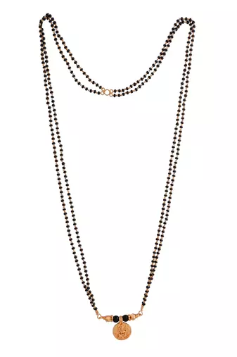  black beads double line mangalsutra 30" one gram gold