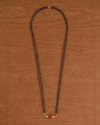  black beads double line mangalsutra 30" one gram gold 2