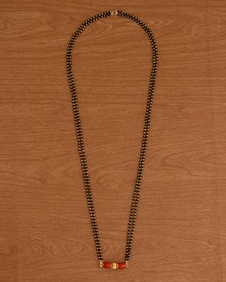  black beads double line mangalsutra 30" one gram gold 2