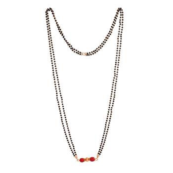  black beads double line mangalsutra 30" one gram gold 3