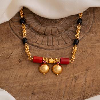  black beads and branhmamudi (1+3) mangalsutra 30" one gram gold 1
