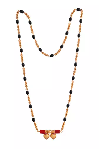  black beads and branhmamudi (1+3) mangalsutra 30" one gram gold