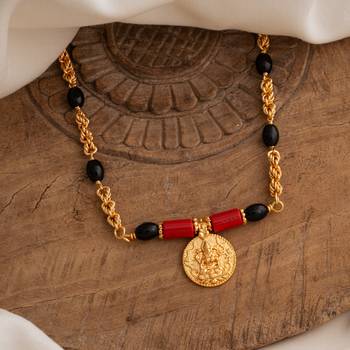 black beads and branhmamudi (1+3) mangalsutra 30" one gram gold 1