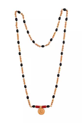  black beads and branhmamudi (1+3) mangalsutra 30" one gram gold