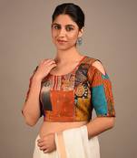 Multi Vintage Silk Kantha Patch Work Blouse