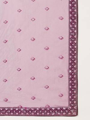 Burgundy Net heavy Sequinse embroidery Semi-Stitched Lehenga choli & Dupatta 5