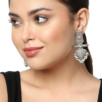 Stylish Oxidized Earrings with pearls 2