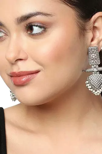 Stylish Oxidized Earrings with pearls