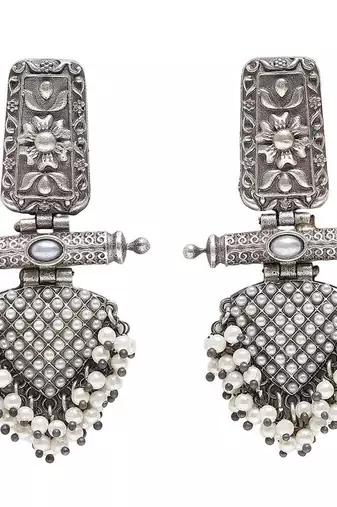 Stylish Oxidized Earrings with pearls