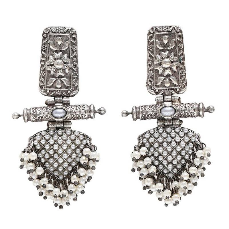 Stylish Oxidized Earrings with pearls