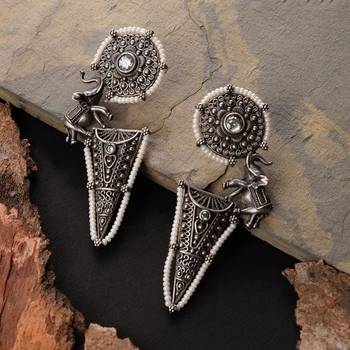 Pearl Elephant Earrings 1