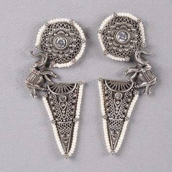 Pearl Elephant Earrings 2