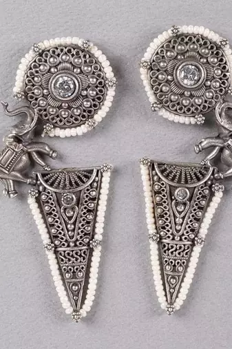 Pearl Elephant Earrings