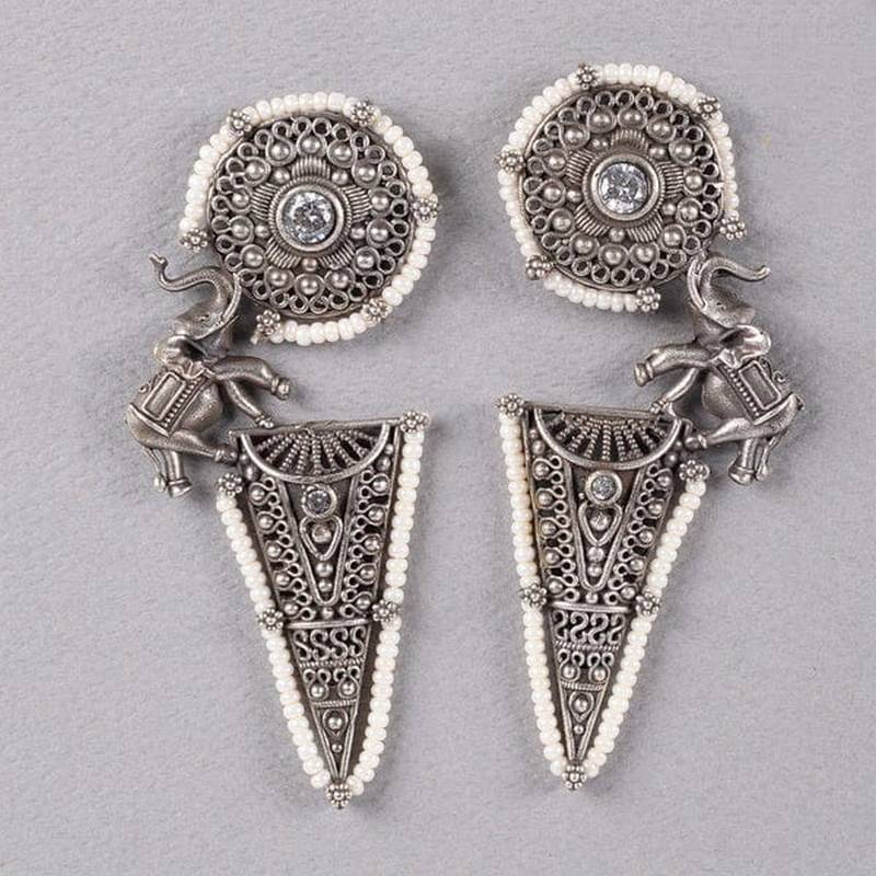 Pearl Elephant Earrings