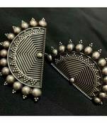 OXIDISED JHUMKI NECKLACE WITH EARRINGS