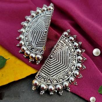 OXIDISED JHUMKI NECKLACE WITH EARRINGS 2