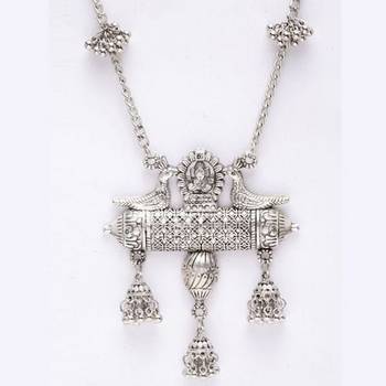 OXIDISED JHUMKI NECKLACE WITH EARRINGS 3