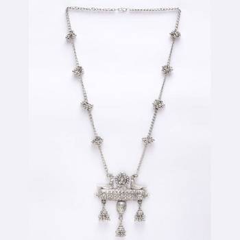 OXIDISED JHUMKI NECKLACE WITH EARRINGS 4