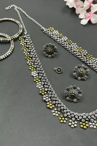 DUALTONE LONG NECKLACE SET COMBO