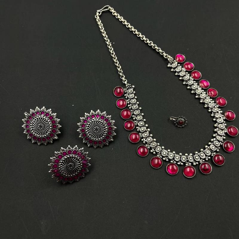 Magentha Pink Choker set Combo