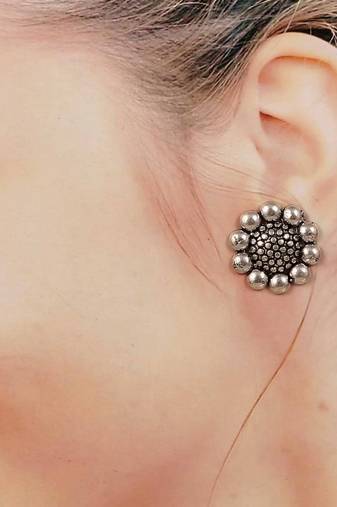 Dual Tone Stud Earrings