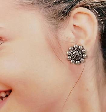 Dual Tone Stud Earrings 1