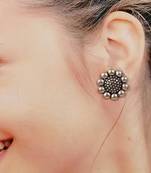 Dual Tone Stud Earrings