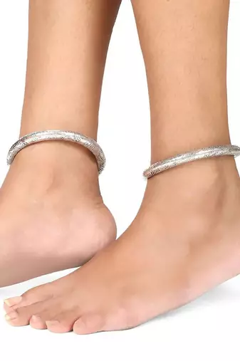Silver Plated Tribal Anklet Kada