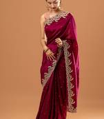 Red Colour Trending Most Demanded Heavy Rangoli Silk Embroidery Work Saree With Blouse