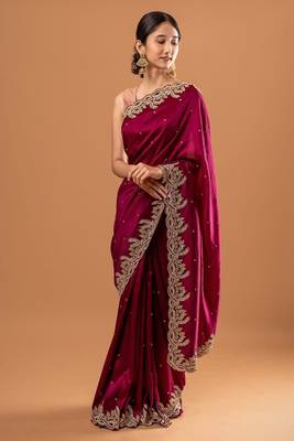 Red Colour Trending Most Demanded Heavy Rangoli Silk Embroidery Work Saree With Blouse 2